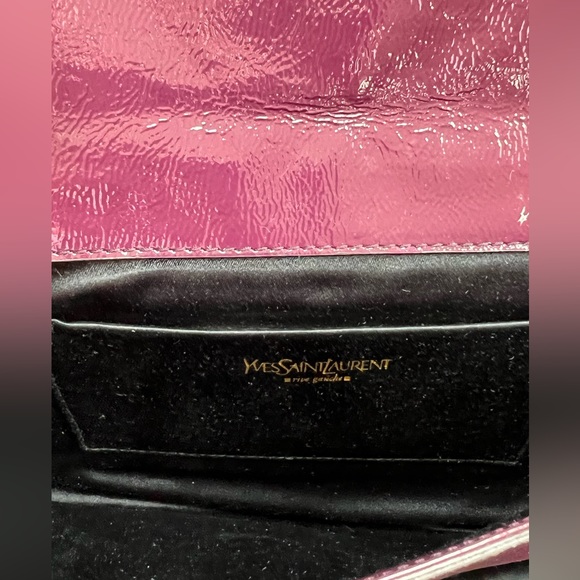 YSL YVES SAINT LAURENT Textured Patent Leather Sac De Jour Clutch Bag Purse 2008 - Picture 5 of 8
